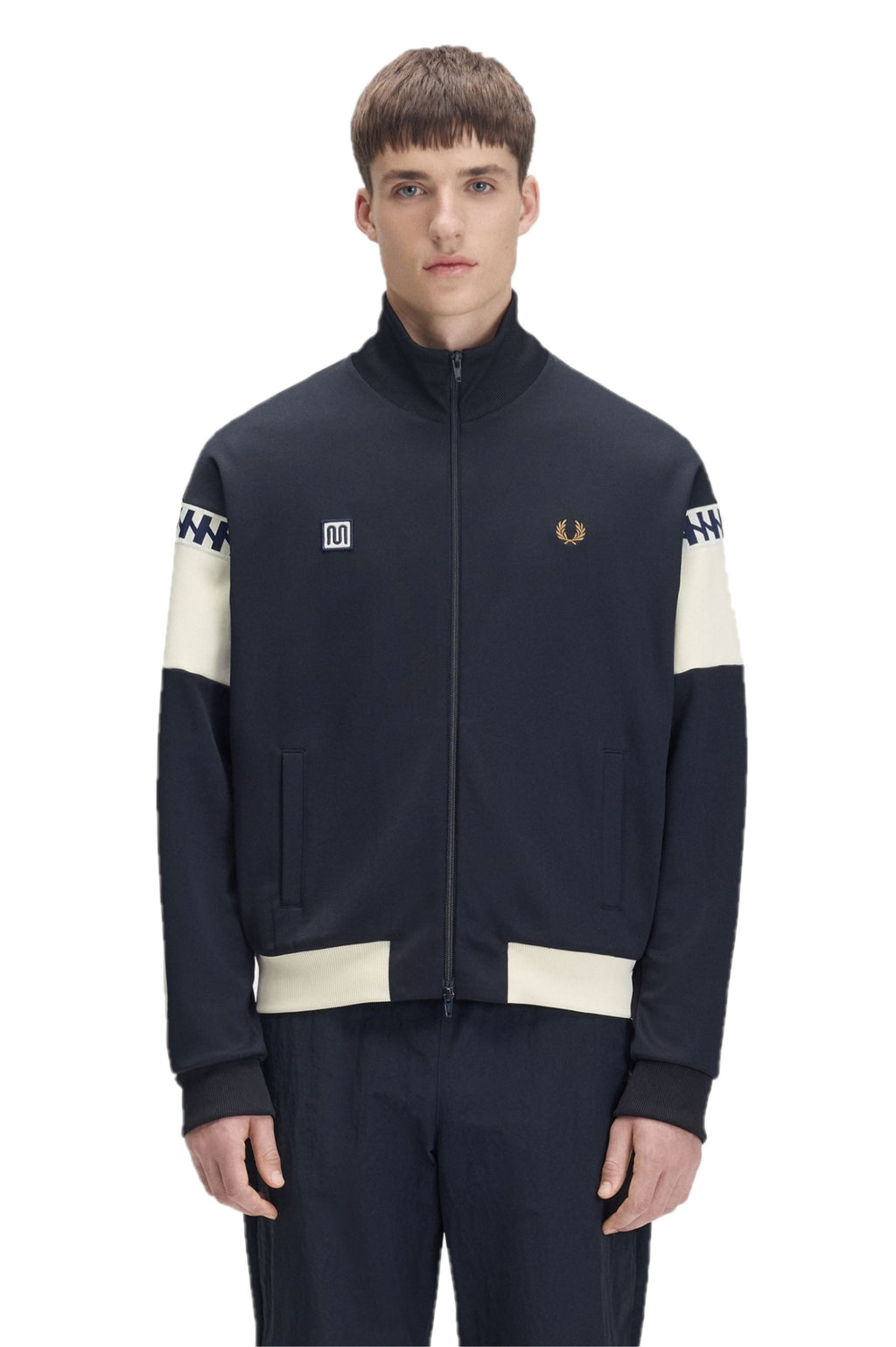 Fred Perry MEYBA Cut And Sew Track Jacket Navy