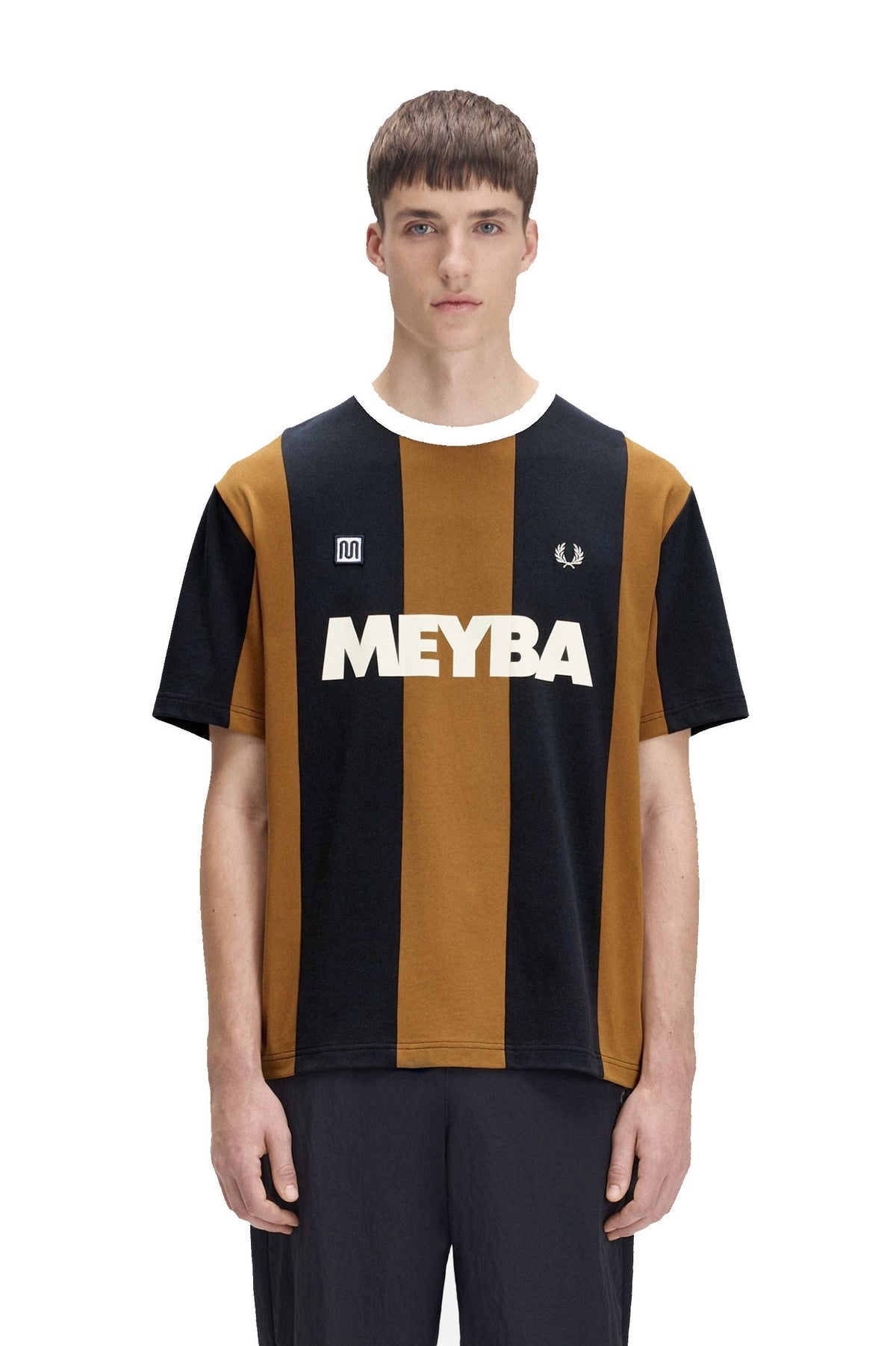 Fred Perry MEYBA Striped Ringer T-Shirt Dark Caramel