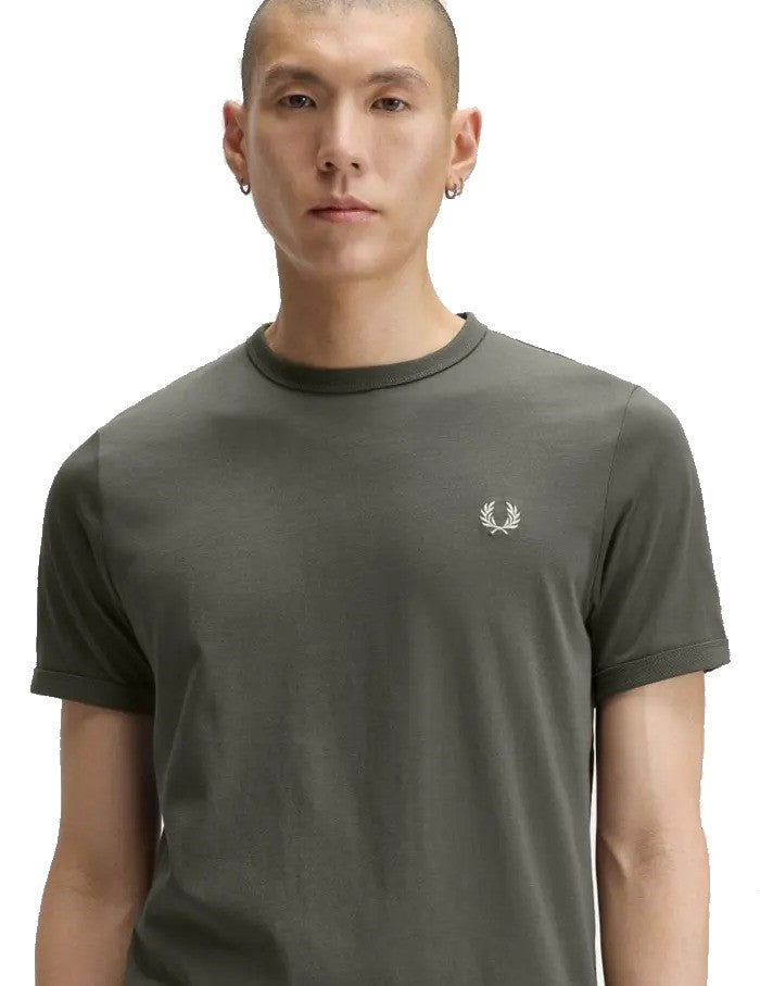 Fred Perry Ringer T-Shirt Field Green