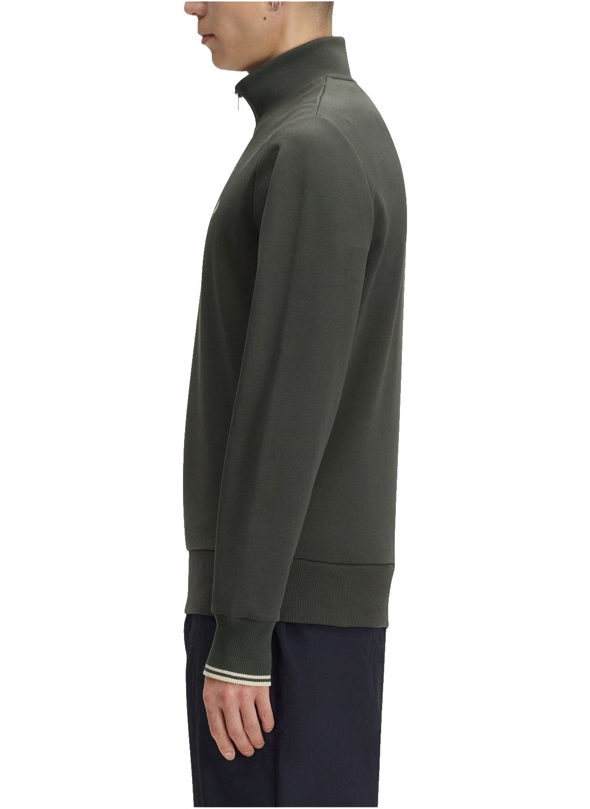 Fred Perry Sudadera Media Cremallera  Field Green / Oatmeal
