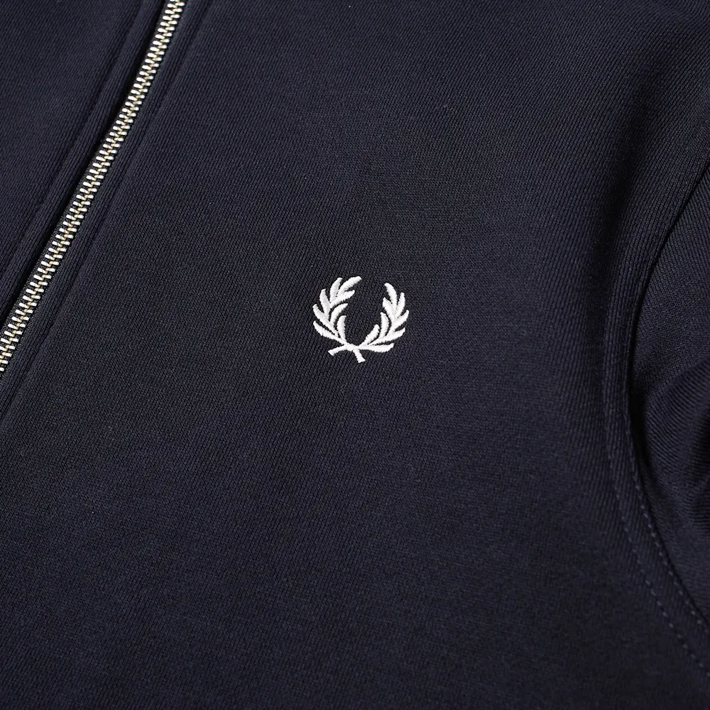 Fred Perry Hooded Zip Through Sweatshirt Navy
