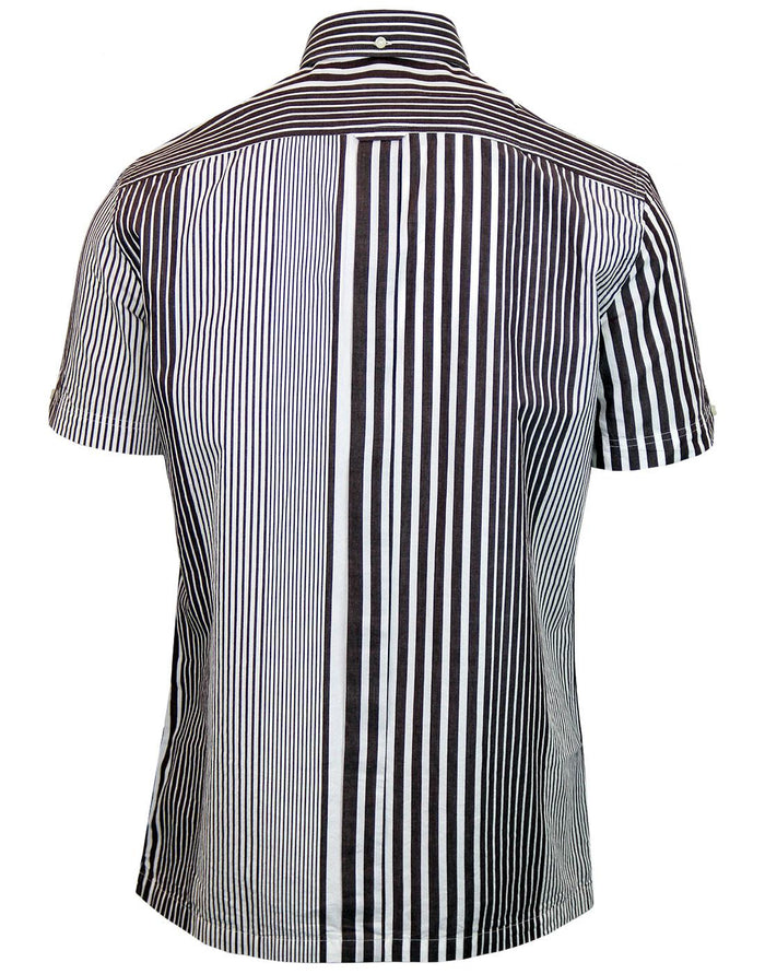 BEN SHERMAN Riley Pinstripe 1970's Archive Shirt Chocolate