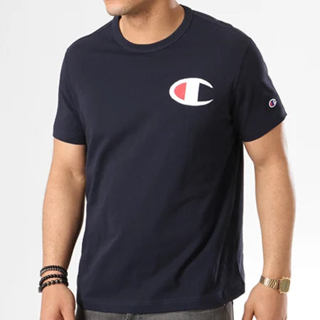 Champion Reverse Weave Chest C T-Shirt Navy