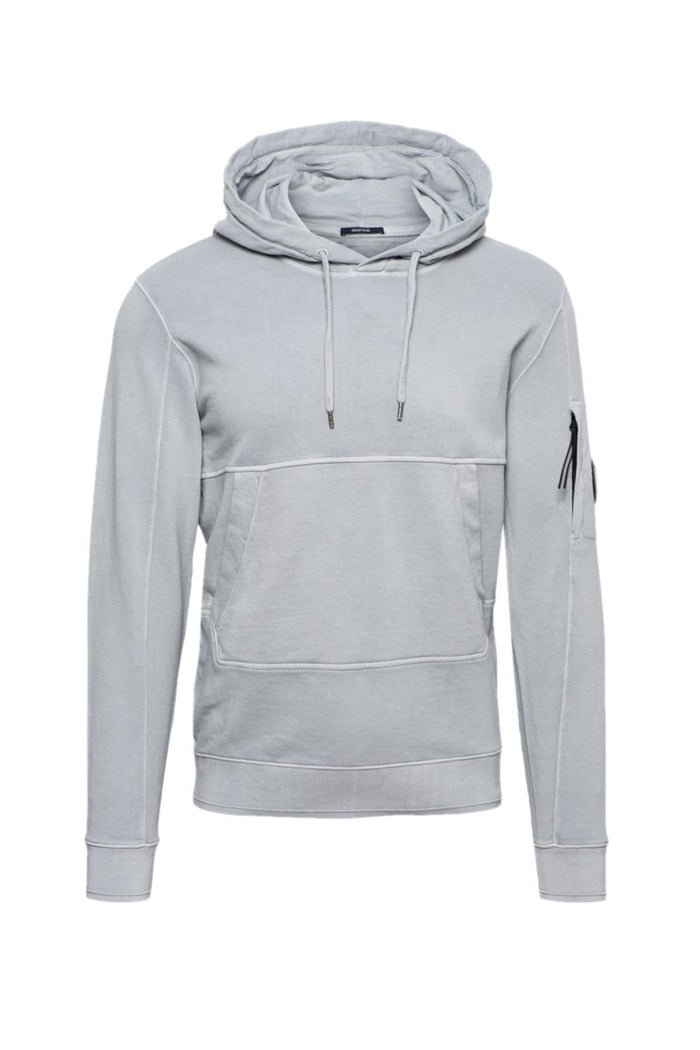 C.P. Company Cotton Fleece Resist Dyed Hoodie Grey