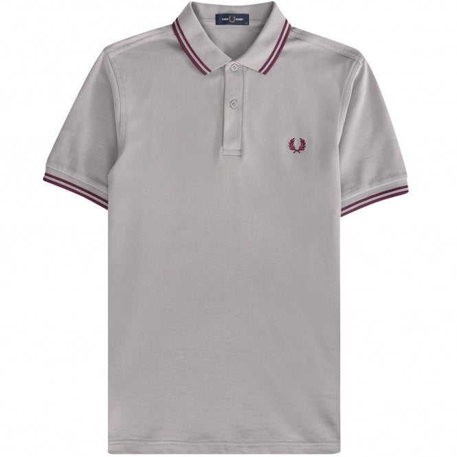 Fred Perry Slim Fit Twin Tipped Polo Limestone
