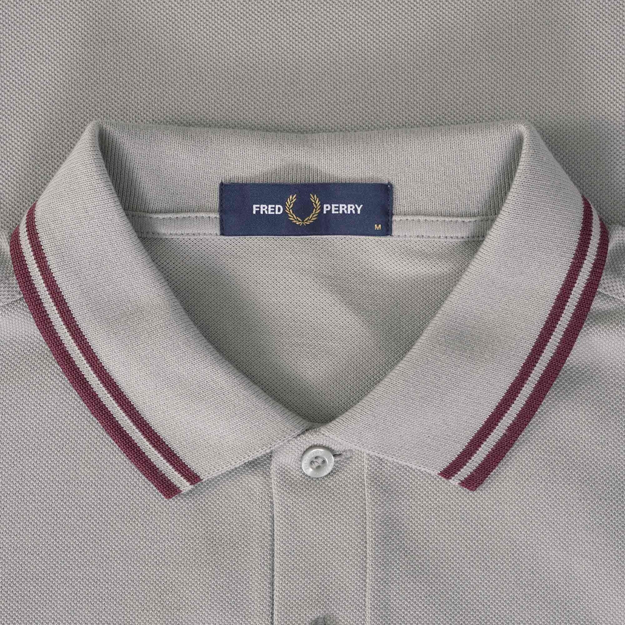 Fred Perry Slim Fit Twin Tipped Polo Limestone