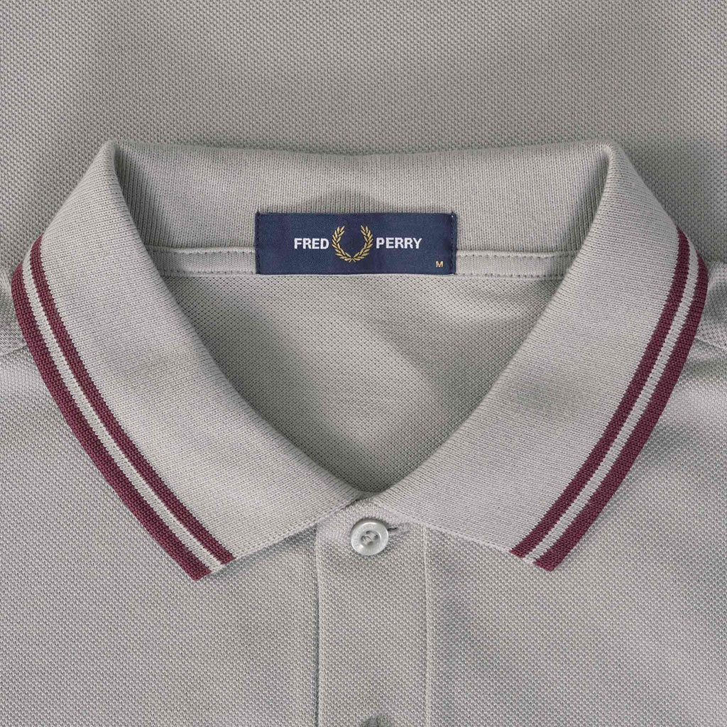 Fred Perry Slim Fit Twin Tipped Polo Limestone