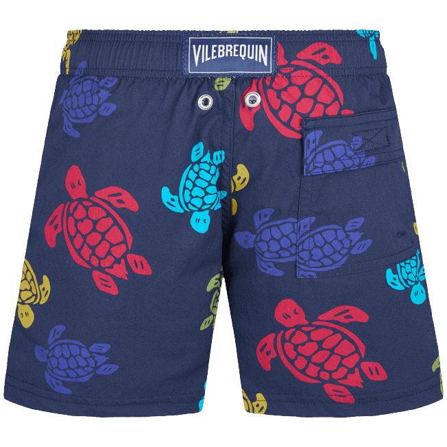 Vilebrequin Jirise Boys Stretch Swim Shorts Ronde Des Tortues Navy