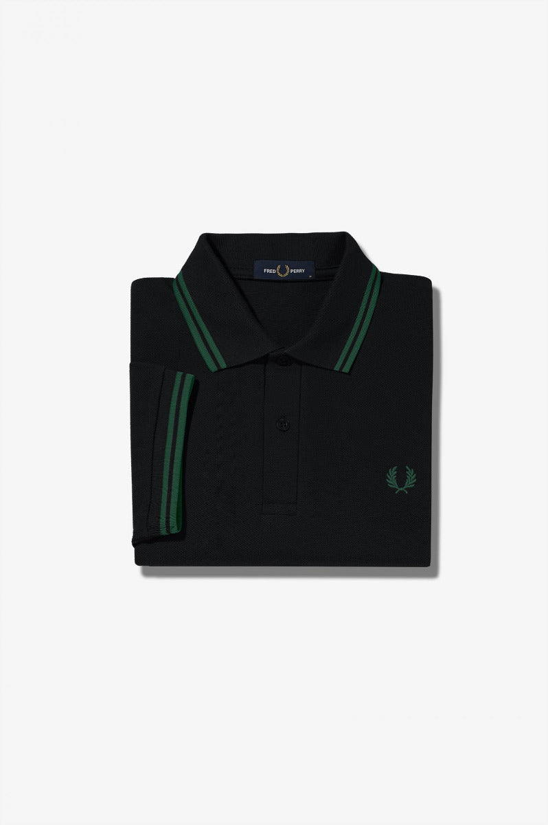 Fred Perry Slim Fit Twin Tipped Polo Black / Ivy / Ivy