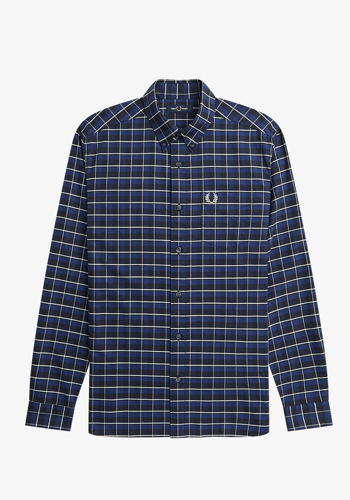 Fred Perry Oxford Check Shirt Navy