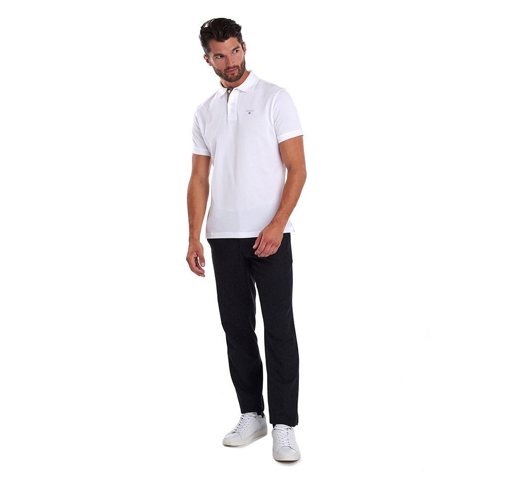 Barbour Tartan Pique Polo Shirt White Dress