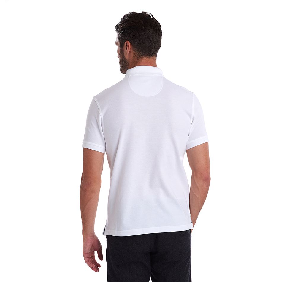 Barbour Tartan Pique Polo Shirt White Dress