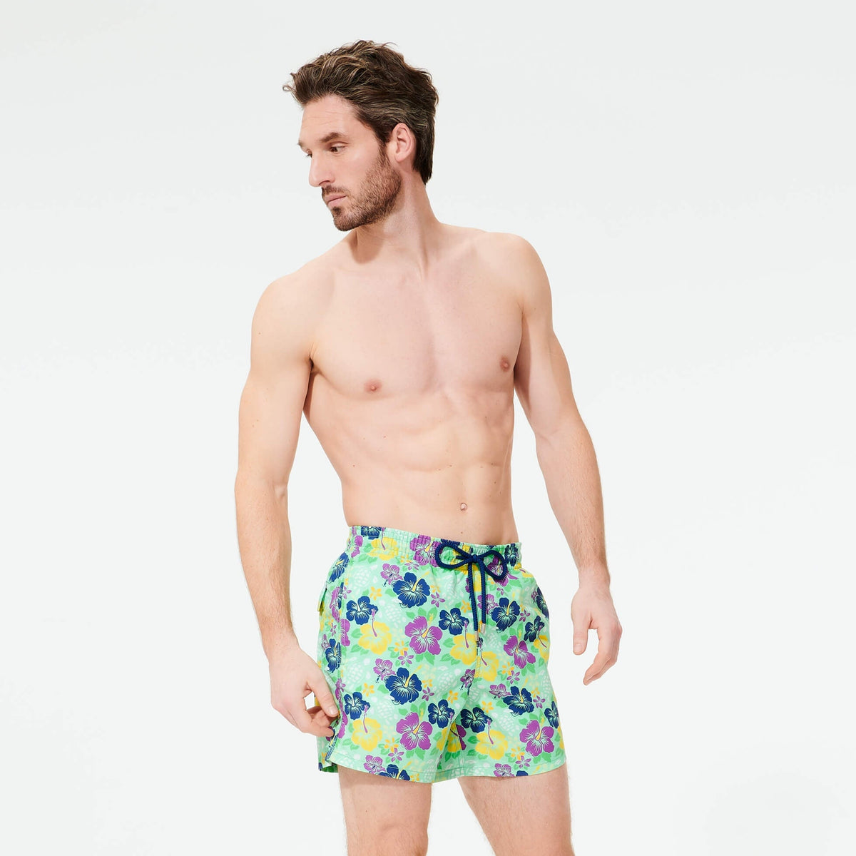 Vilebrequin Moorea Swim Short Tropical Turtles Cardamome
