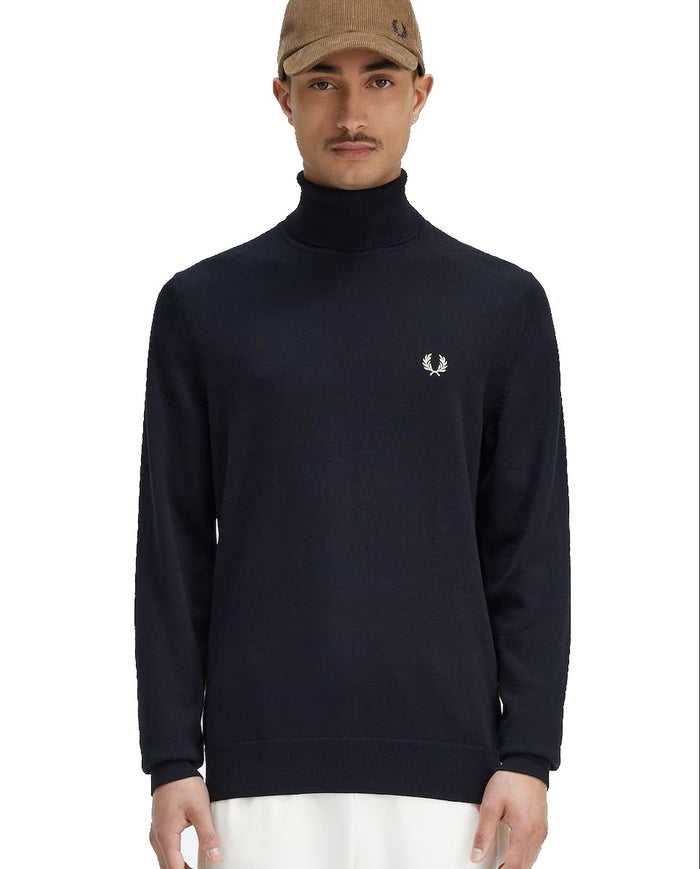 Fred Perry Roll Neck Jumper Black / Yellow