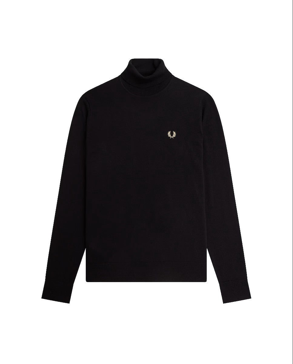 Fred Perry Roll Neck Jumper Black / Yellow